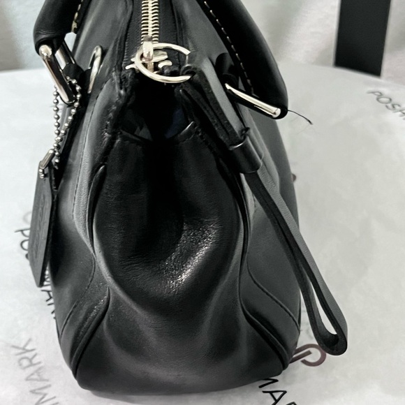 COACH ‘BONNIE’ VINTAGE BLACK GENUINE LEATHER SATCHEL BAG - Picture 4 of 15